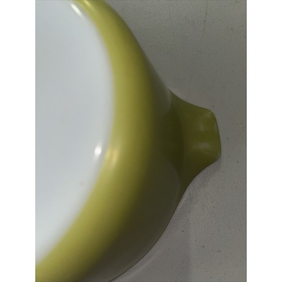 2 Pyrex Harvest Wheat Orange Gold & Avocado Bowl Casserole Dish Handles USA - Picture 6 of 7